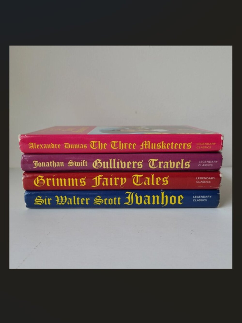 4 Book Bundle Legendary Classics Gullivers 1982 HC Bookshelf Decor Pretty Old